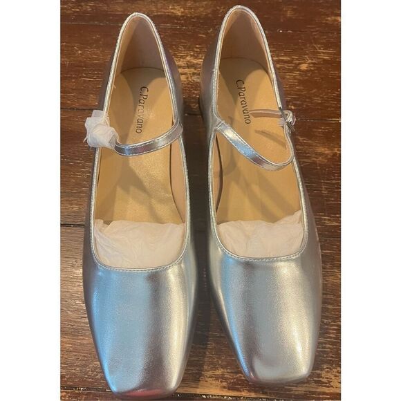 C.Paravano Women's Mary Jane Shoes Square Toe Flats for Women Ballet Flats - Picture 2 of 7